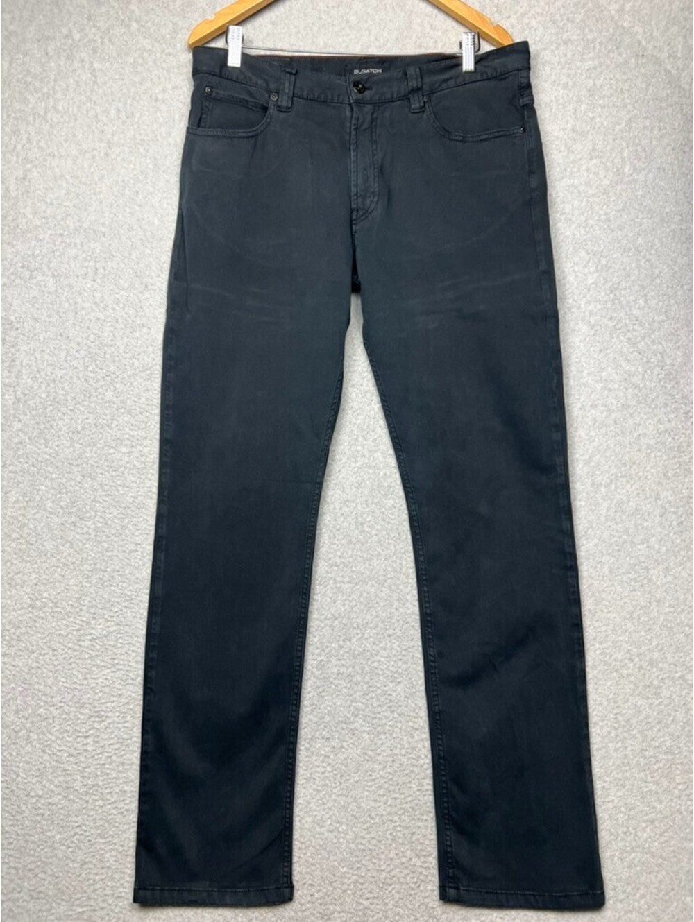 Bugatchi Preston Mens 36x32 Black Jeans 5 Pocket Straight Leg Luxury Minimalist